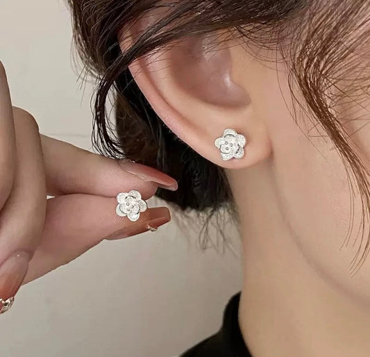 Sterling Silver Flower Stud Earrings