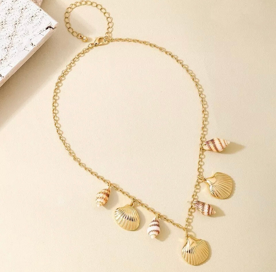 Ocean Shell Charm Chain Necklace Jewellery Beach Starfish Sea Mermaid