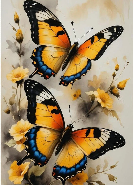 GHHKUD Butterfly Flowers Diamond Painting Kits for Adults, 5D DIY Full Drill