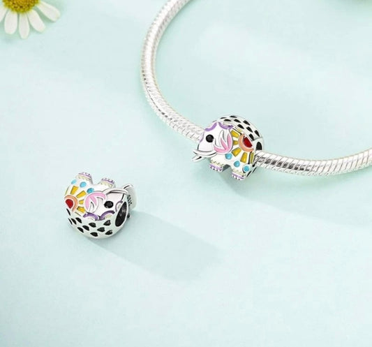 Art Elephant Charm For Bracelets S925 Sterling Silver