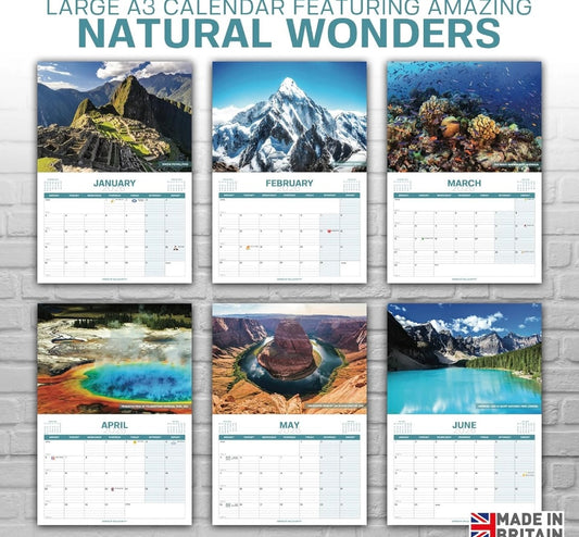 2026 Calendar Natural Wonders of the World