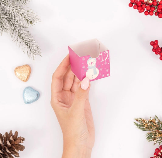 Fill your Own Advent Calendar 1-24 Days Draws Christmas Countdown Cerise Pink