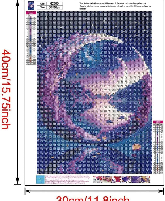 Diamond Painting Kits 5D Crystal Moon Full Drill Crystal Rhinestone Craft 12x16