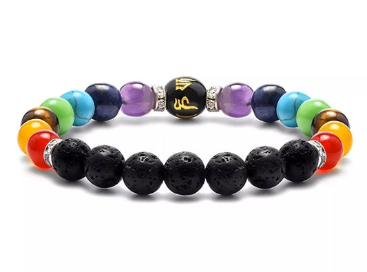 7 Chakra Bracelet Natural Healing Anxiety Gem Stones Reiki