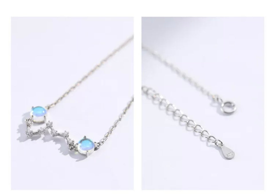 Silver Big Dipper Moonstone Constellation Bracelet