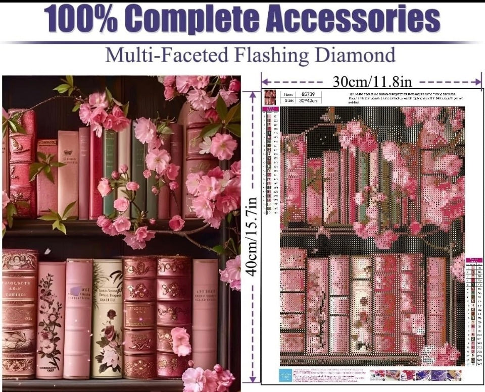 Bookshelf Flowers Diamond Art Kits