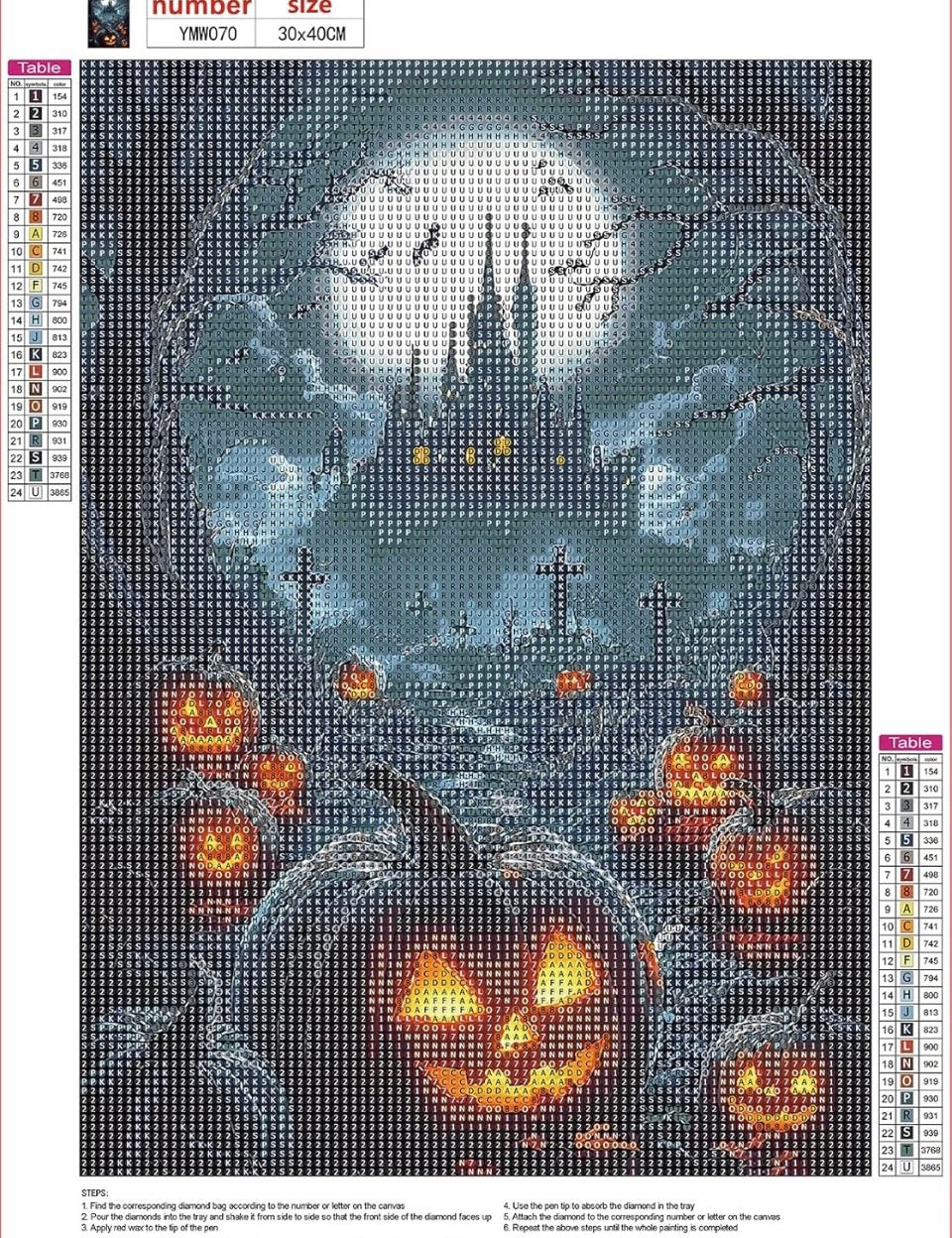 MXJSUA DIY 5D Halloween Pumpkins Diamond Painting Kits for Adults, Castle Diamon