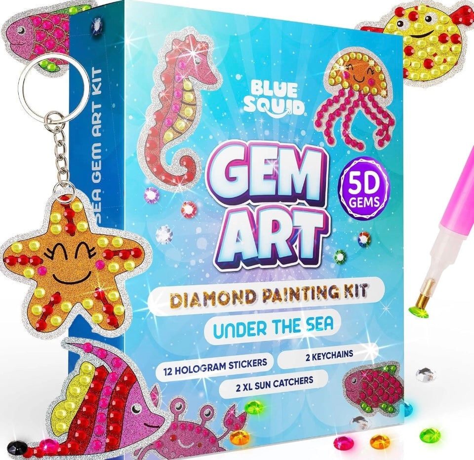 Blue Squid Diamond Art Kits for Kids – Fun & Easy DIY 5D