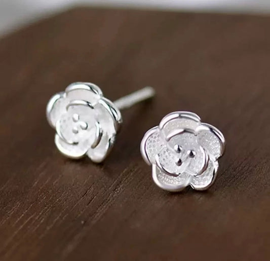 Sterling Silver Flower Stud Earrings