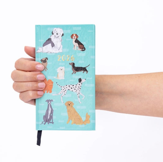 2026 Diary Slim Size Week to View Diaries Full Year Journal Calendar Planner dogs