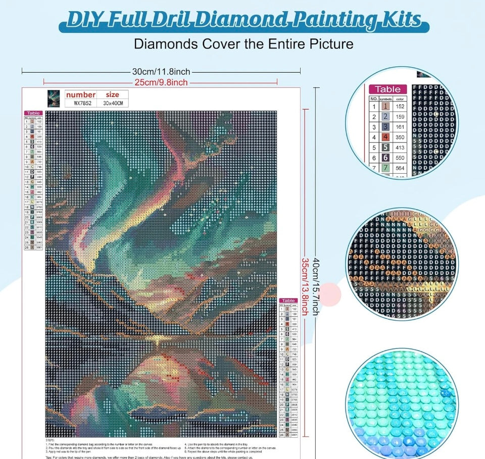 Bowetile DIY Aurora Diamond Art Painting Kits for Adults