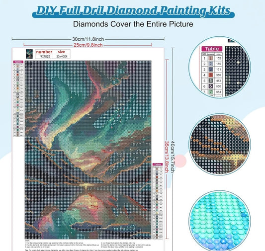 Bowetile DIY Aurora Diamond Art Painting Kits for Adults