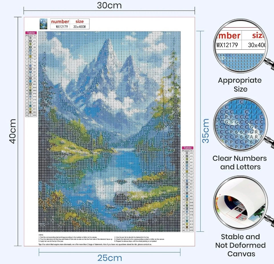 MAXBYE Landscape Diamond Painting Kits for Adults, 5D Mountains & Rivers