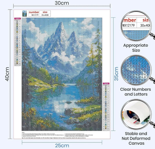 MAXBYE Landscape Diamond Painting Kits for Adults, 5D Mountains & Rivers