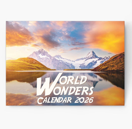 2026 World Wonders Calendar Wall Monthly Planner Family Home Organiser