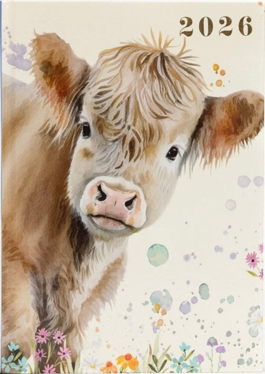 2026 Diary A5 Week to View 2026 Diaries Year Organiser Calendar Highland Cow