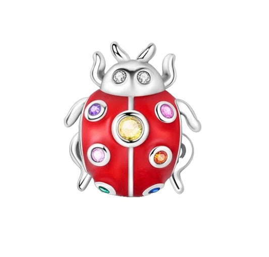 Lucky Ladybug Charm For European Bracelets S925 Sterling Silver
