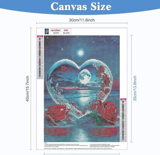 DAERLE Romantic Beach Love Diamond Art Painting Kits for Adults 5D