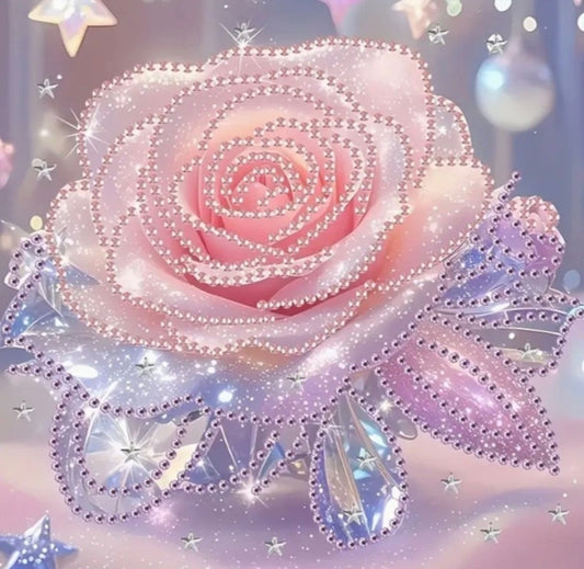 Y2k Baby Pink Rose Diamond Painting Kit: 5D DIY Crystal (20cm x 20cm)
