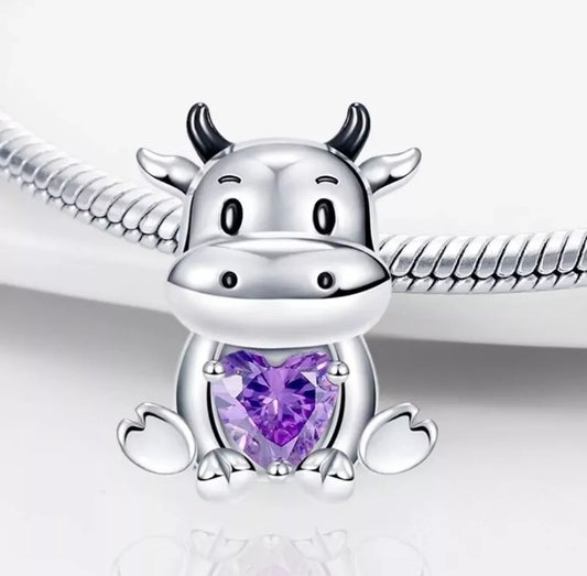 Sterling Silver S925 Highland Cow Charm, S925 Cow Bracelet Charm - Gift Bag!