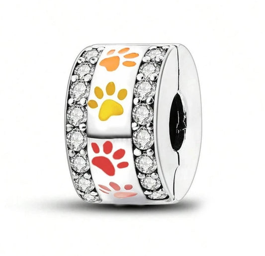 Multicolour Dog Claw Clip Charm For Bracelets S925 Sterling Silver