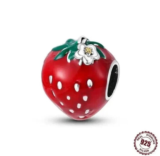 Strawberry Charm For Bracelets S925 Sterling Silver