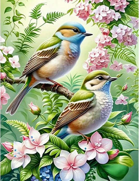 GHHKUD 5D Diamond Painting Kits for Adults, Bird and Flowers Diamond Art Kits fo