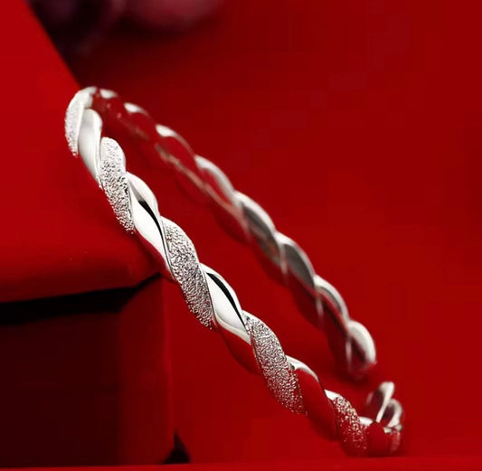UK Women Men Jewelry Fine 925 Sterling Silver Solid Bangle