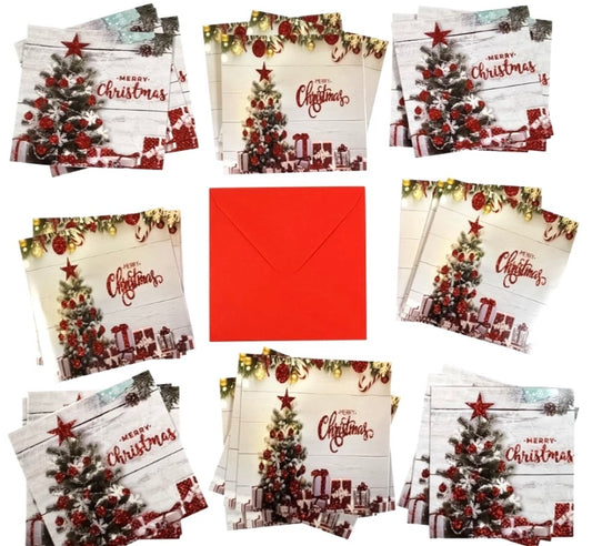 Christmas Cards Bumper Pack of 30 Mixed Glitter Traditional Festive 2 Designs