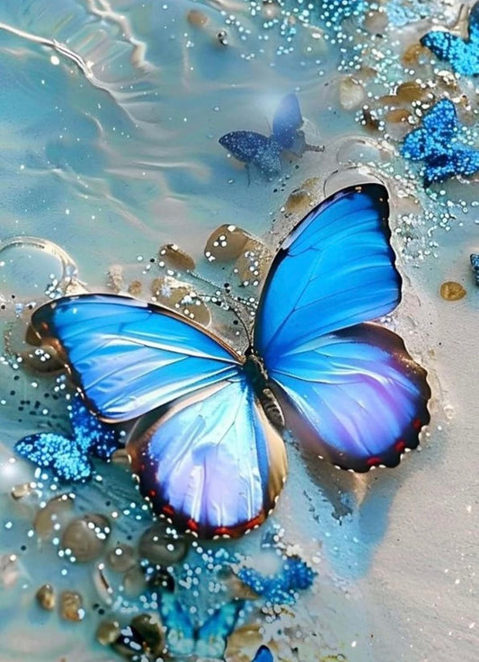 Beach Diamond Painting Kits for Adults, Butterfly 5D DIY