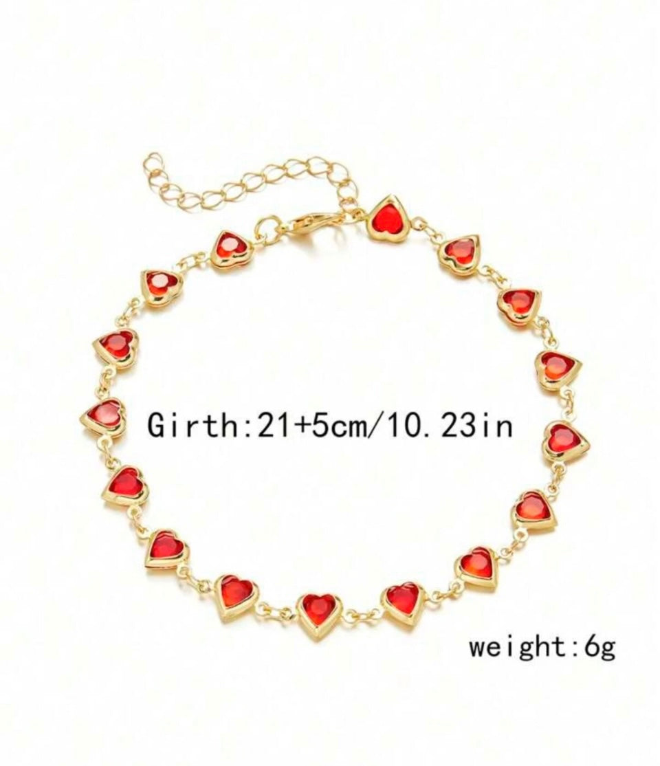 Ladies Fashion Jewellery Heart Bracelet Multicolor
