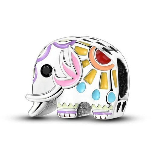 Art Elephant Charm For Bracelets S925 Sterling Silver