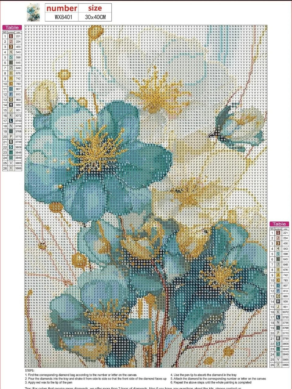 MXJSUA Beautiful Flower Diamond Painting Kits for Adults, 5D Art