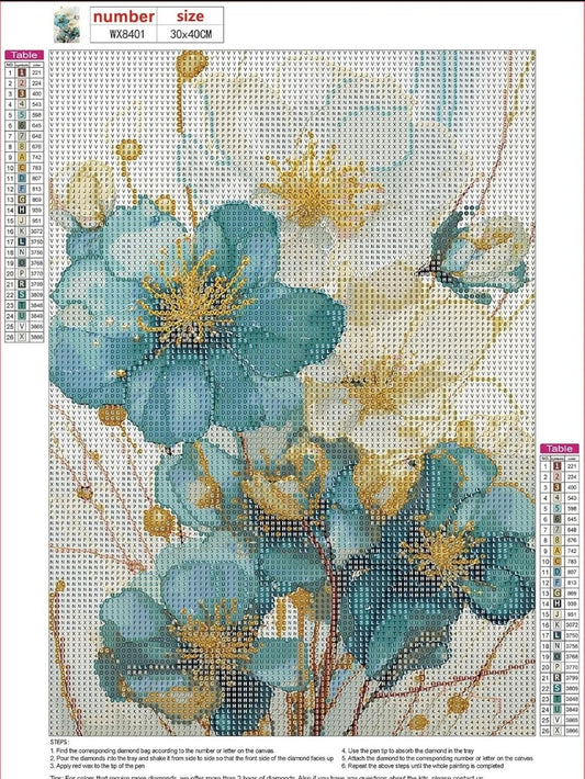 MXJSUA Beautiful Flower Diamond Painting Kits for Adults, 5D Art