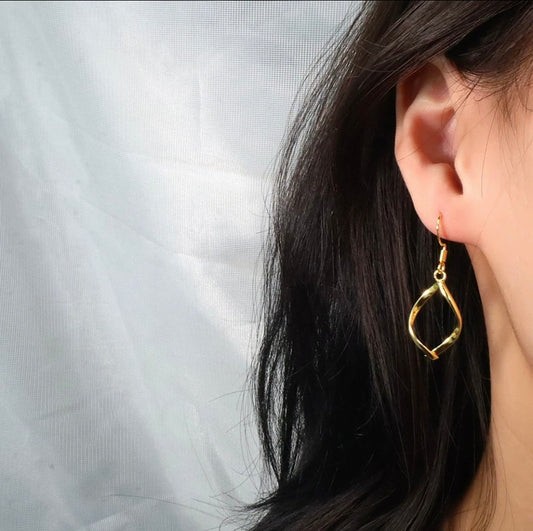 925 Sterling Silver Leaf Drop Hoop Earrings