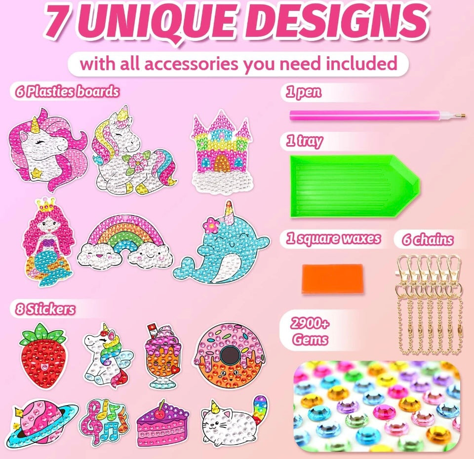 Maqhpu Stocking Fillers Kids, Diamond Art Kits- Gifts for 6 7 8 9 10 Year Old Girls