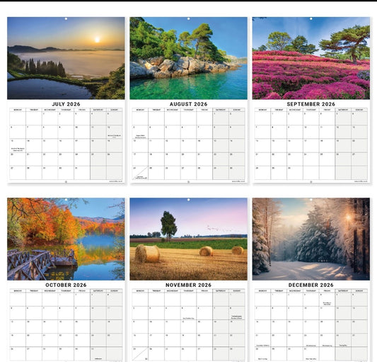 2026 Seasons Calendar Wall Monthly Planner Family Home Organiser