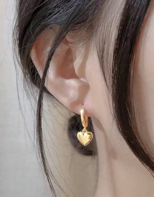 Fashion Jewellery Stainless Steel Heart Love Prendant Gold Earrings