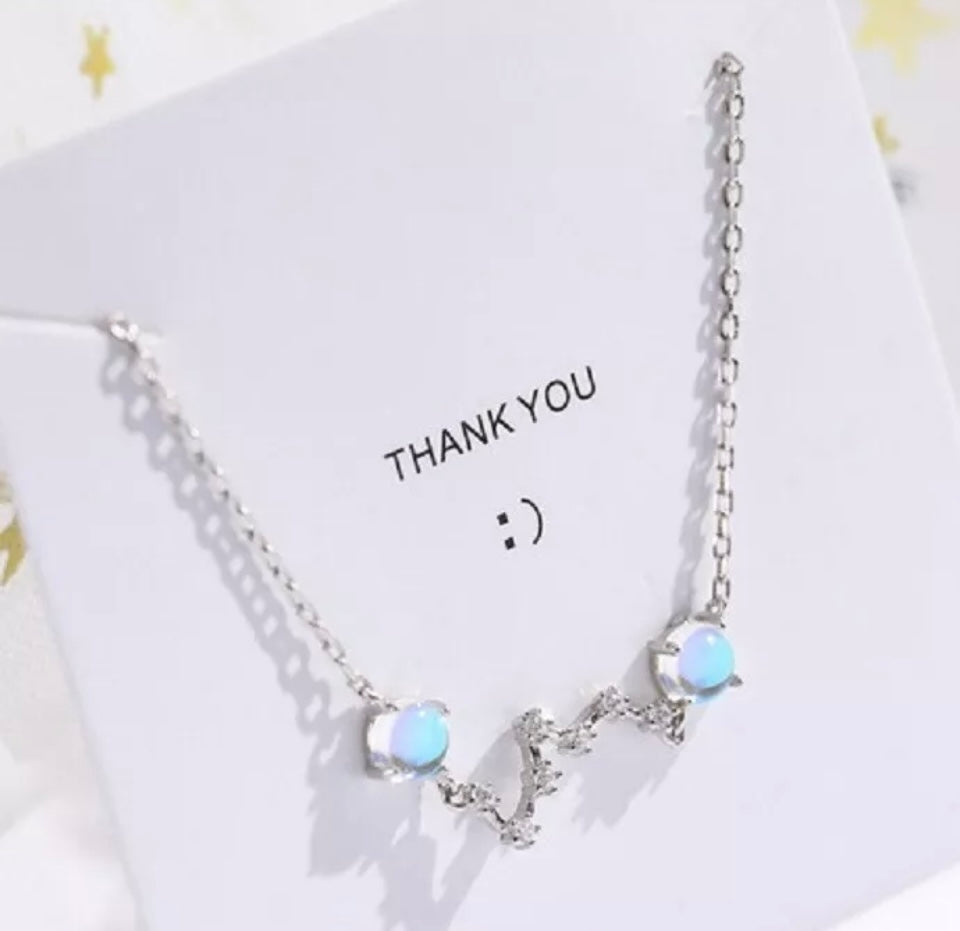 Silver Big Dipper Moonstone Constellation Bracelet