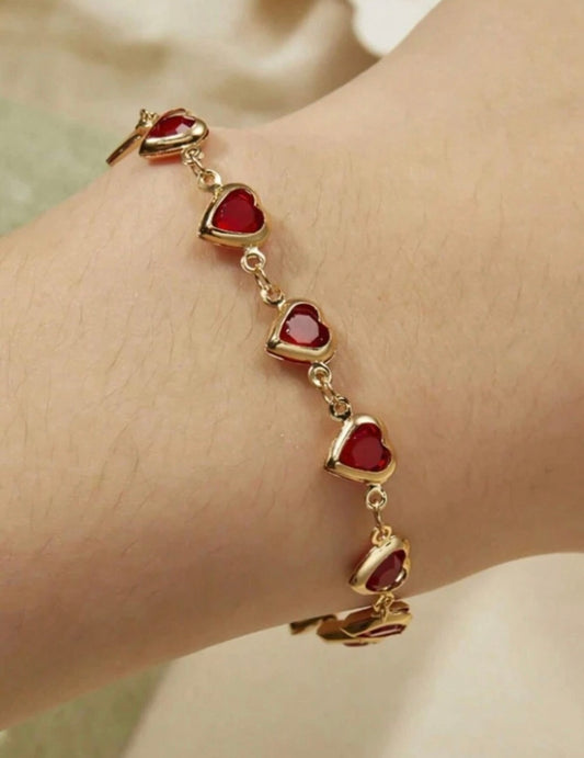 Ladies Fashion Jewellery Heart Bracelet Multicolor