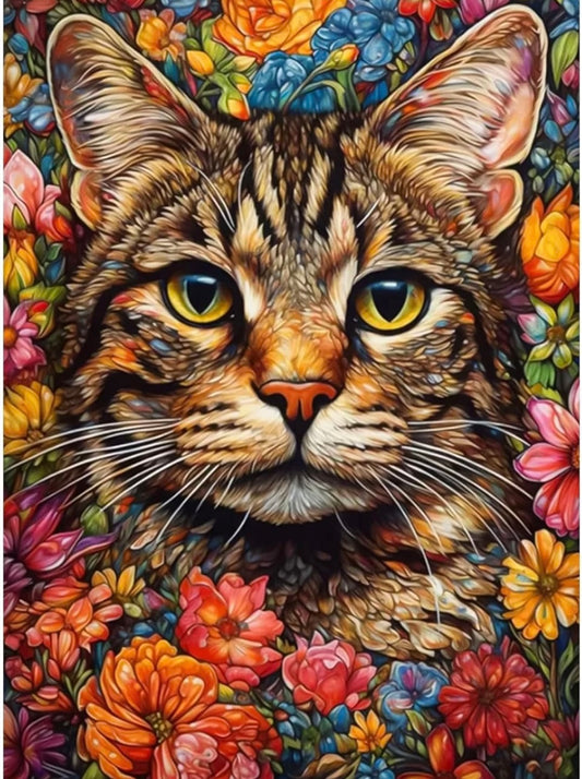 MAXBYE 5D Flower Cat Diamond Painting Kits for Adults, DIY