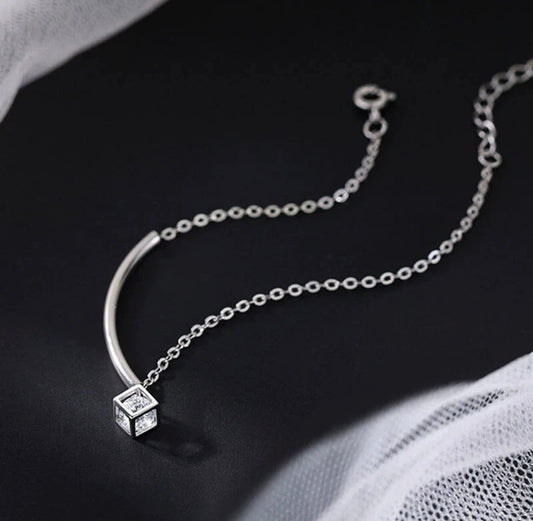 Silver Cute Cube Minimalist Chain Bracelet