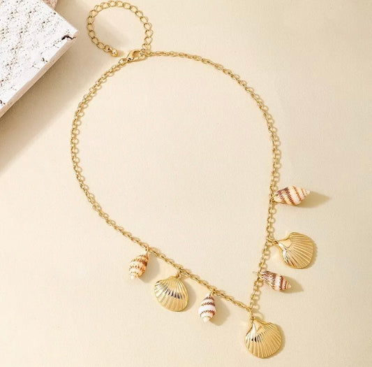 Ocean Shell Charm Chain Necklace Jewellery Beach Starfish Sea Mermaid