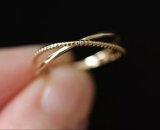 Silver Twisted Minimalist Gold Adjustable Ring