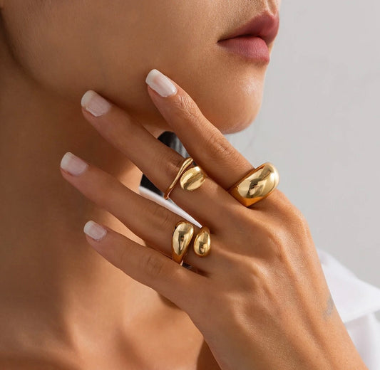 Ring Three Set Boho Knuckle Rings Midi Gold Thumb Stack