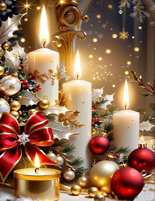 LWZAYS Christmas Diamond Painting Kits for Adults, Christmas Candles