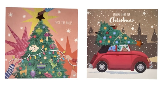 30 Christmas Cards Bumper Pack  Mixed Cute Traditional Festive Tree & Card
