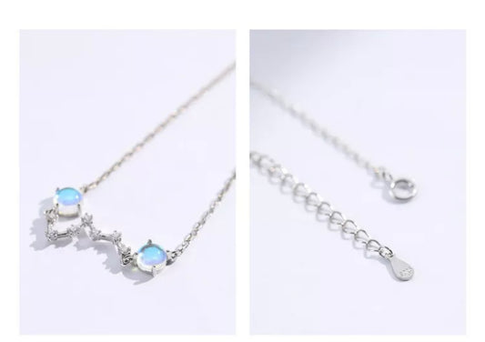 Silver Big Dipper Moonstone Constellation Bracelet