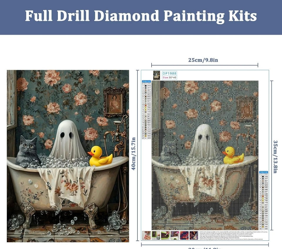 Auremi Ghost Bathtub Diamond Art Kits,5D