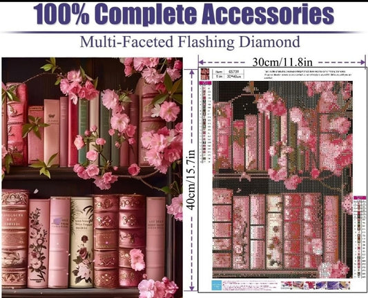Bookshelf Flowers Diamond Art Kits
